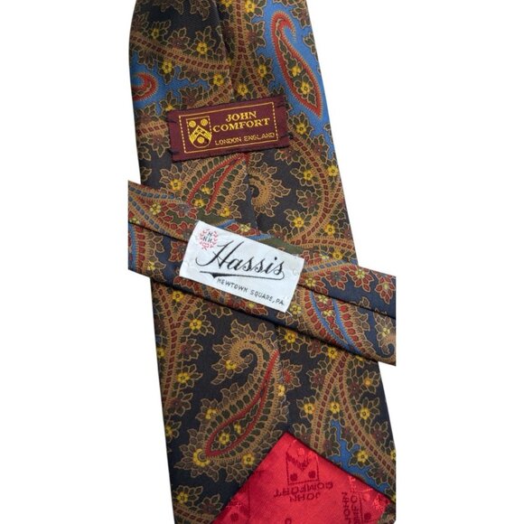 Vintage John Comfort London England for Hassis Newtown Square PA Silk Tie - Picture 4 of 7